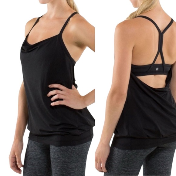 Lululemon Run Free Tank Size 6 Heathered Black Swan Racerback Lightweight NWT - Picture 1 of 15
